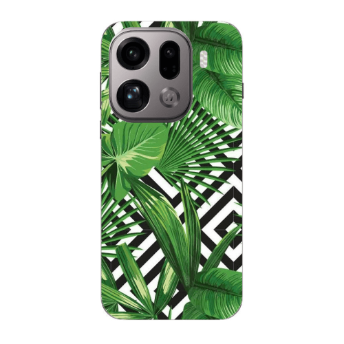 Oppo Find X9 Pro Green Laves arrow Transparent Silicone TPU Θήκη